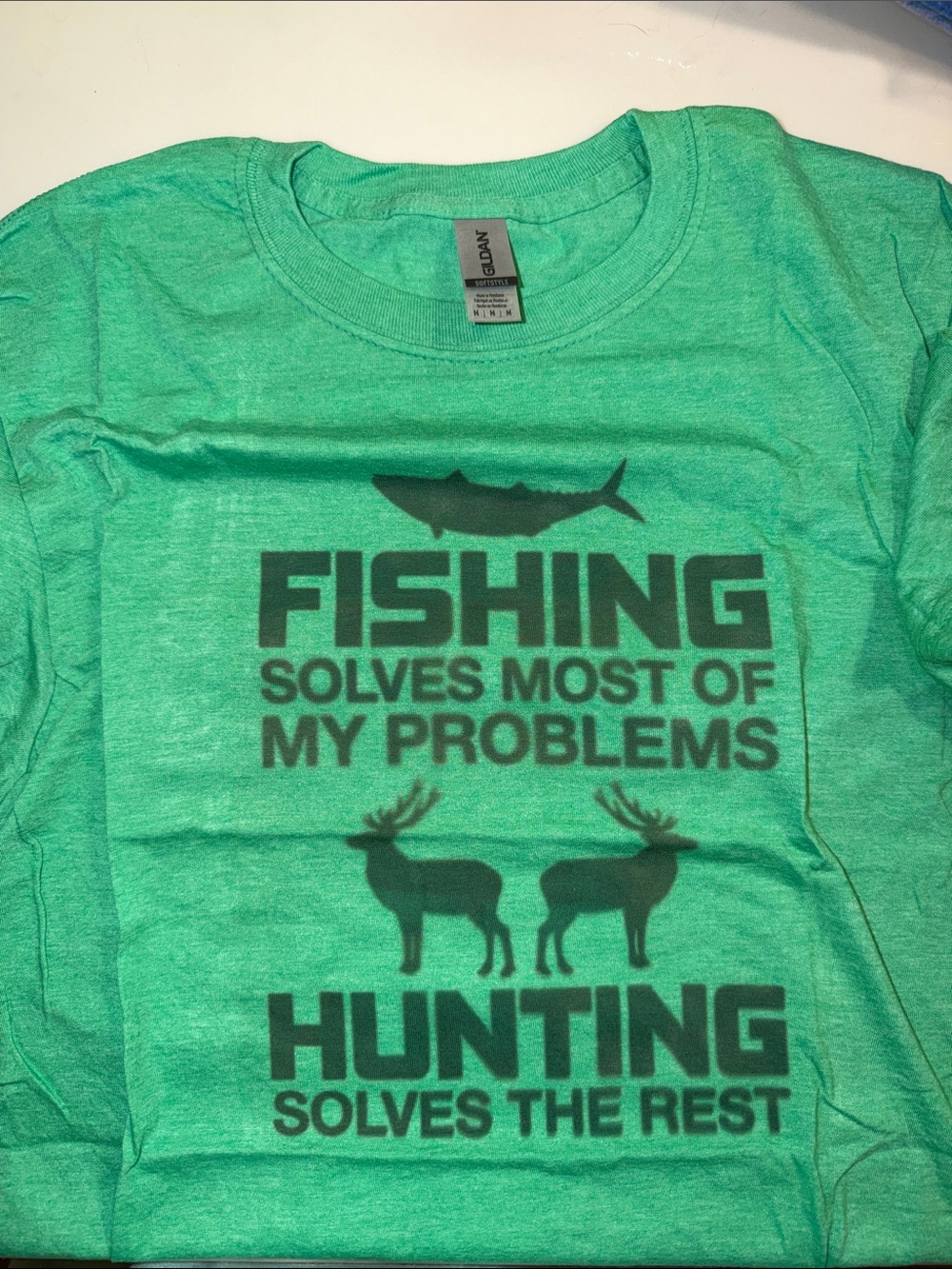 GildGreen 'Fishing Solves Most of My Problems' Graphic Tee by KickRush